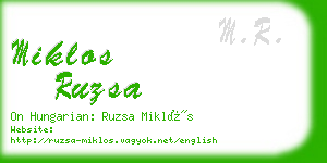 miklos ruzsa business card